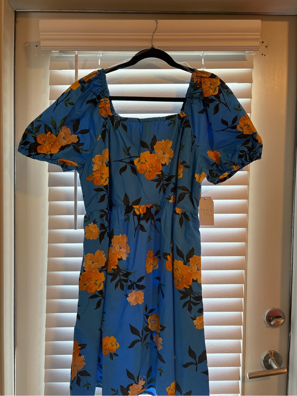 NWT Time and Tru Tie Back Mini Dress Puff Sleeves | Floral Summer Dress